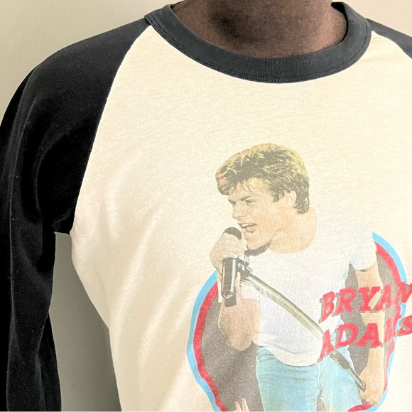 Vtg 80’s Bryan Adams World Wide In 85 Concert Tour T shirt Sz XL Baseball Style - Picture 3 of 11